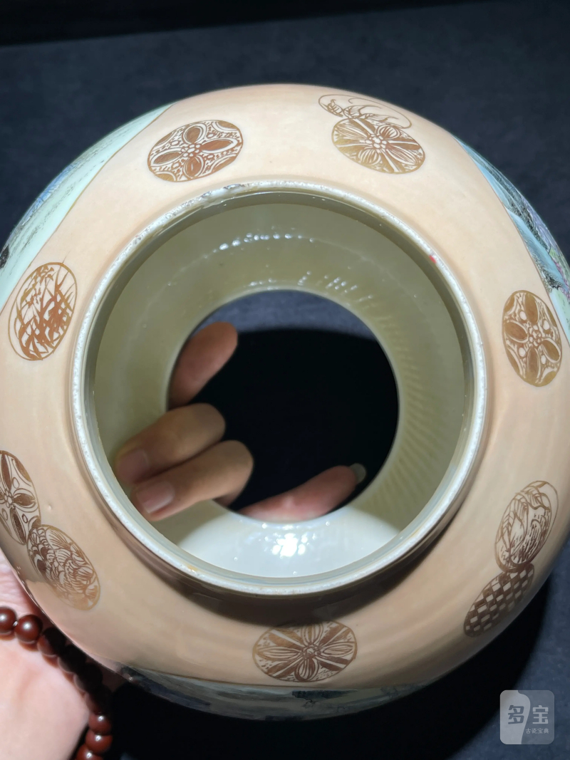 民国 粉彩人物纹皮灯一对 - 图9